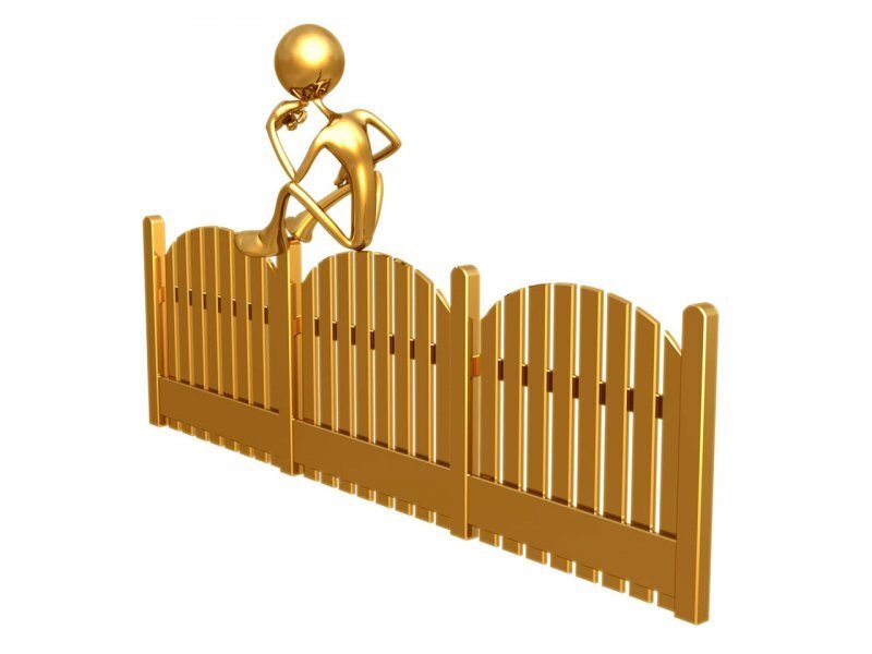 Golden Figure on Fence — Gold