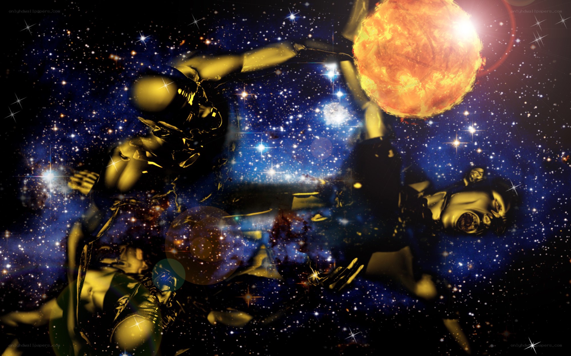 Golden figures in space