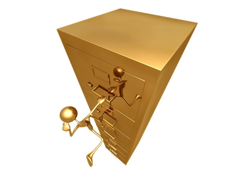 Golden Filing Cabinet
