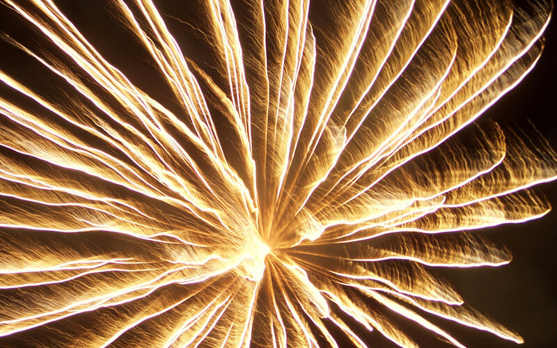 Golden firework burst