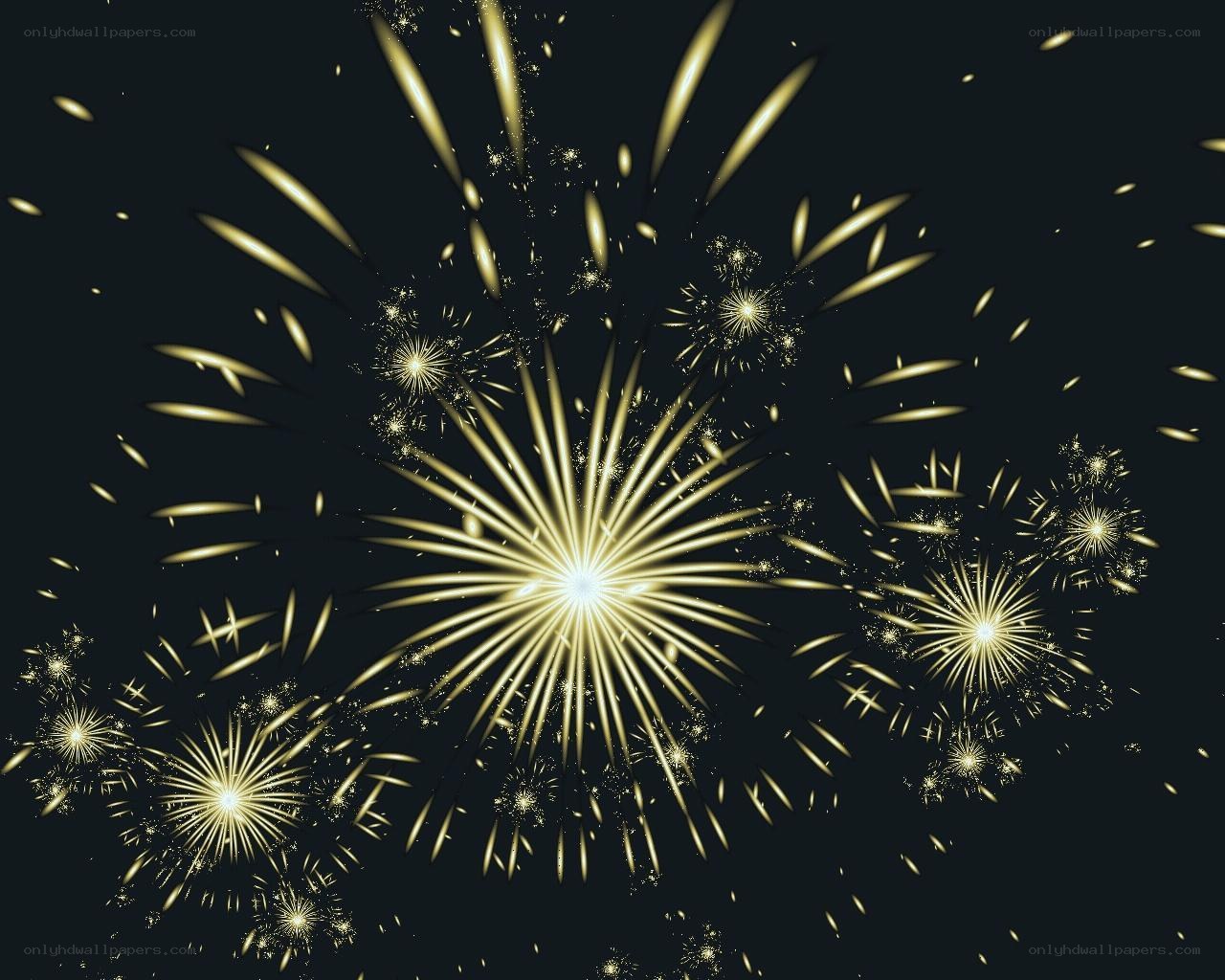 Golden fireworks display
