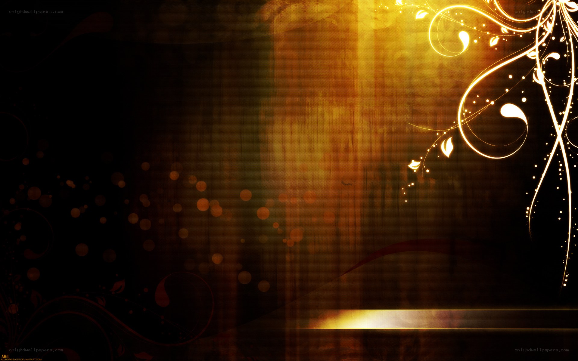 golden floral abstract background