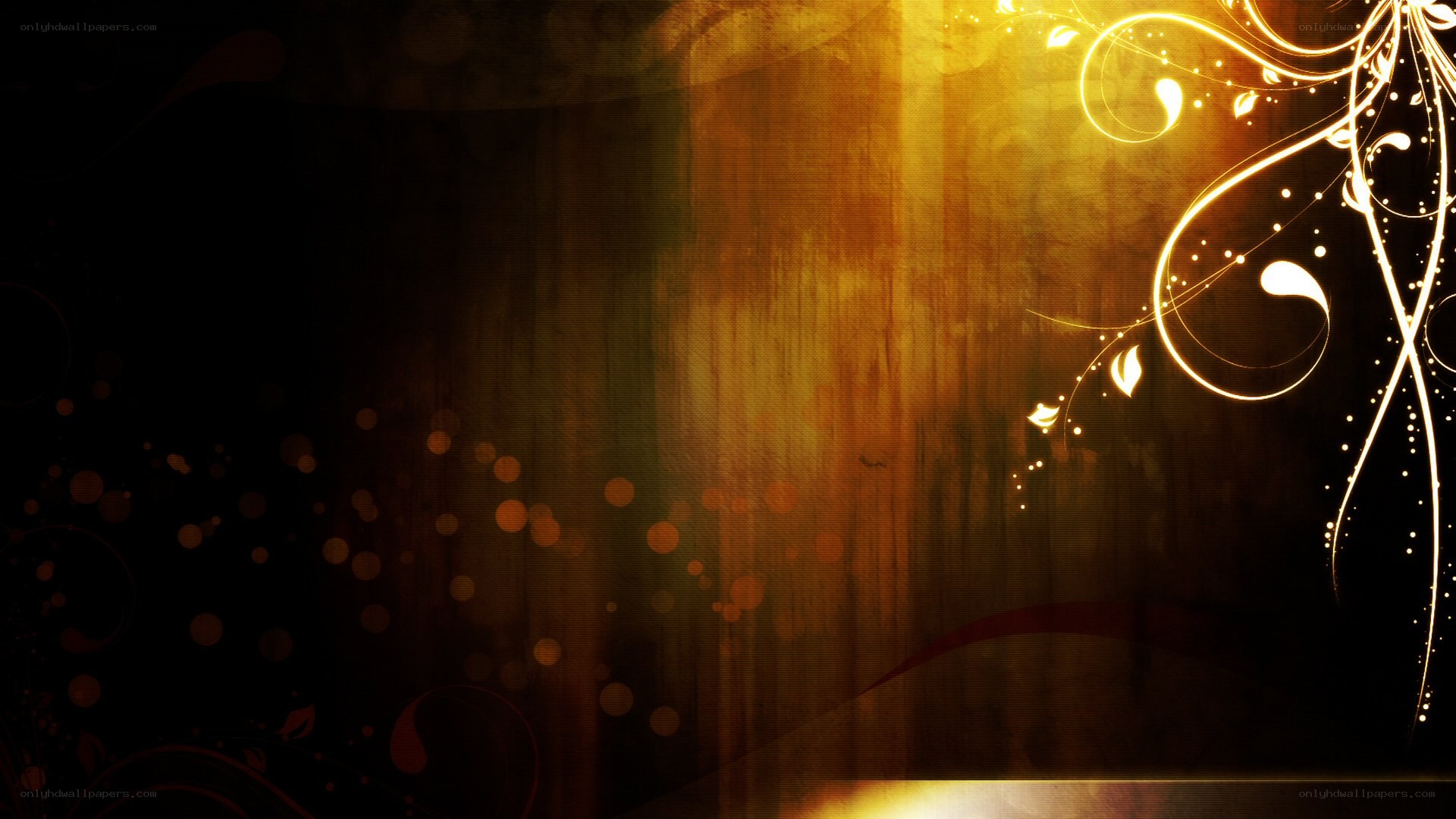 golden floral abstract background