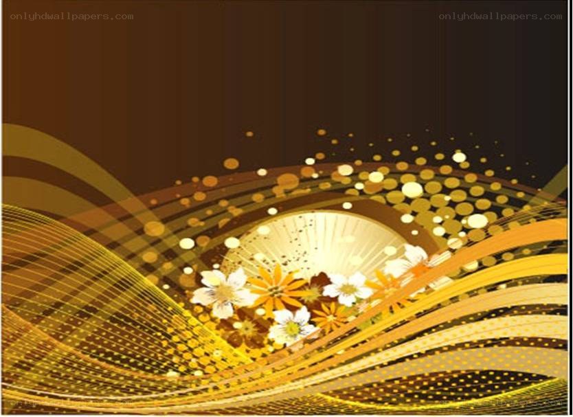 Golden floral abstract background