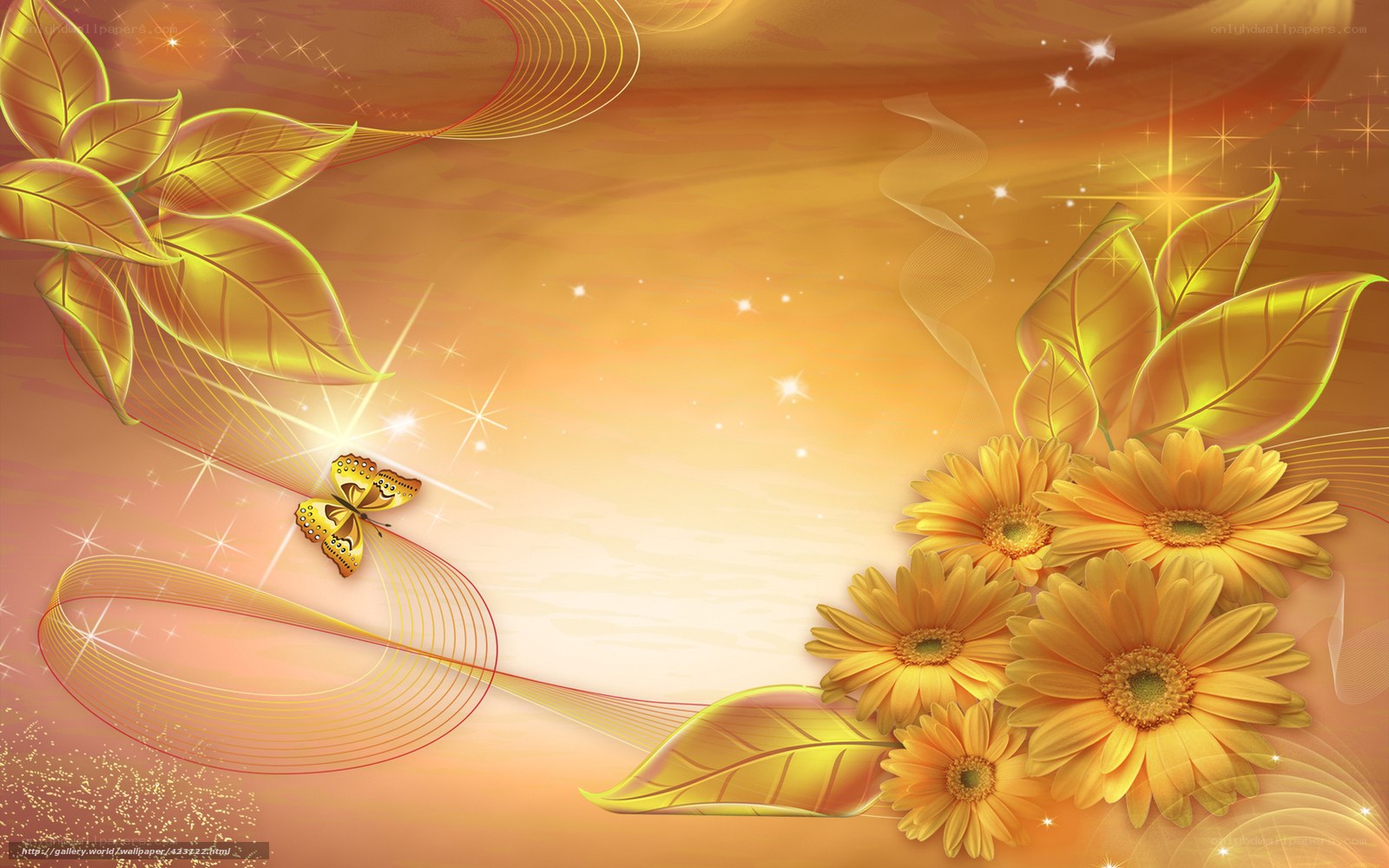 Golden floral background design