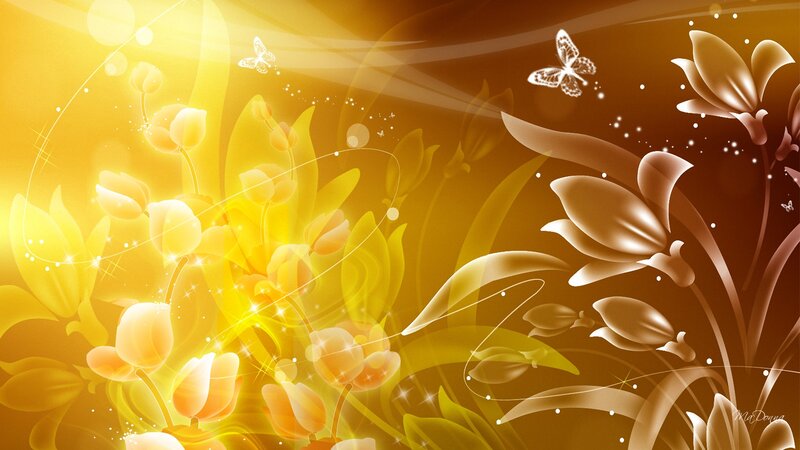 Golden Floral Background