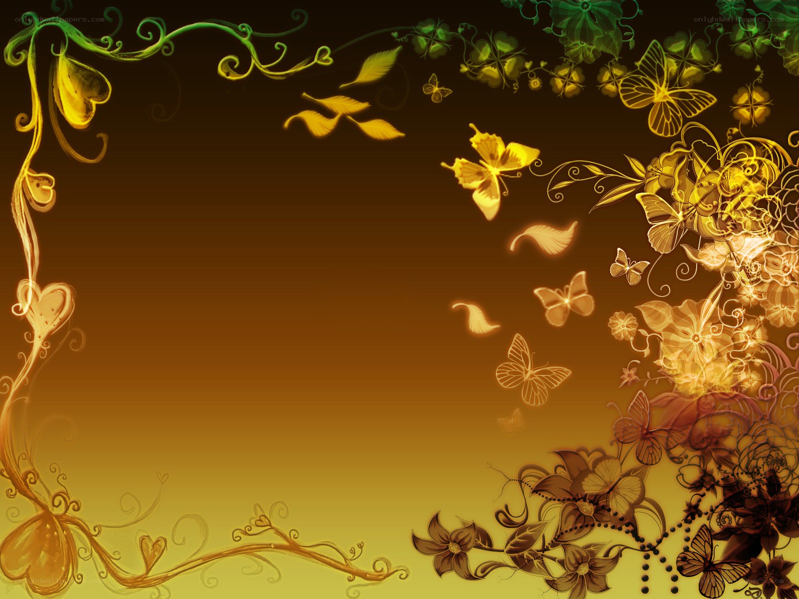golden floral butterfly design