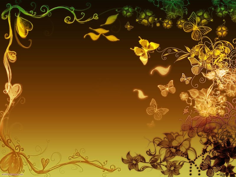 Golden floral butterfly design