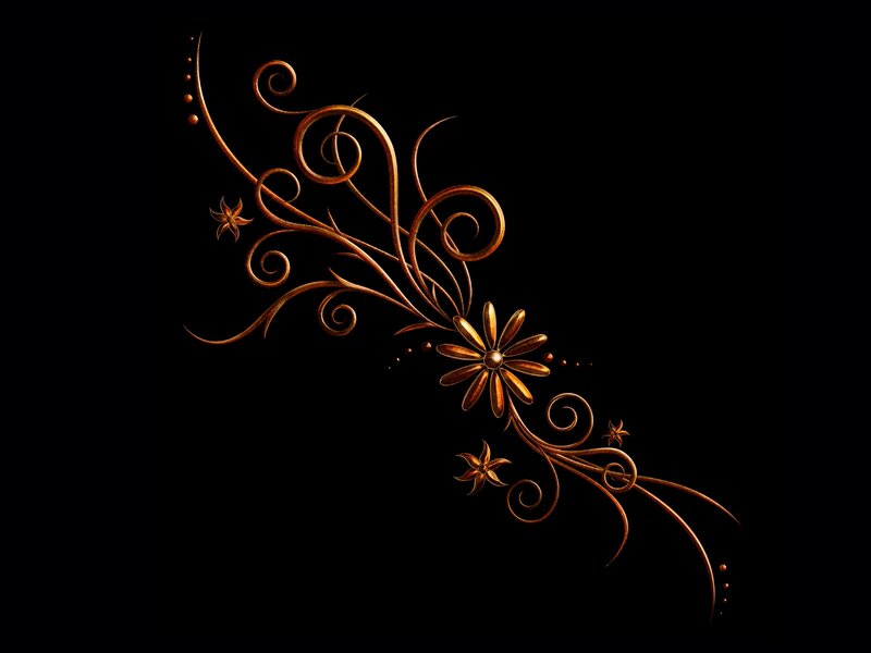 Golden Floral Design — Gold, Elegant