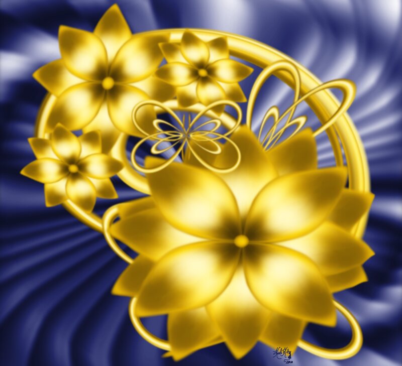 Golden Floral Design — Gold