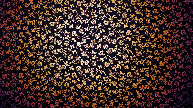 golden floral pattern on black