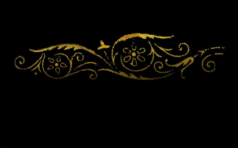 golden floral scroll design