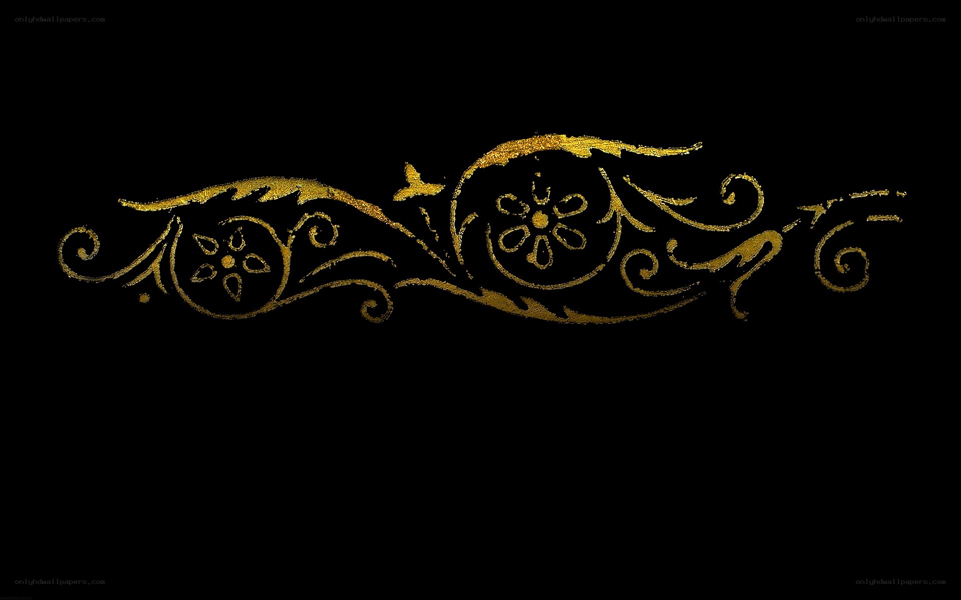 golden floral scroll design