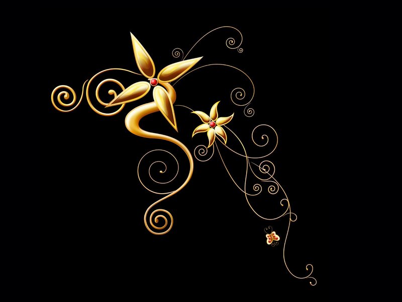 golden floral swirl design