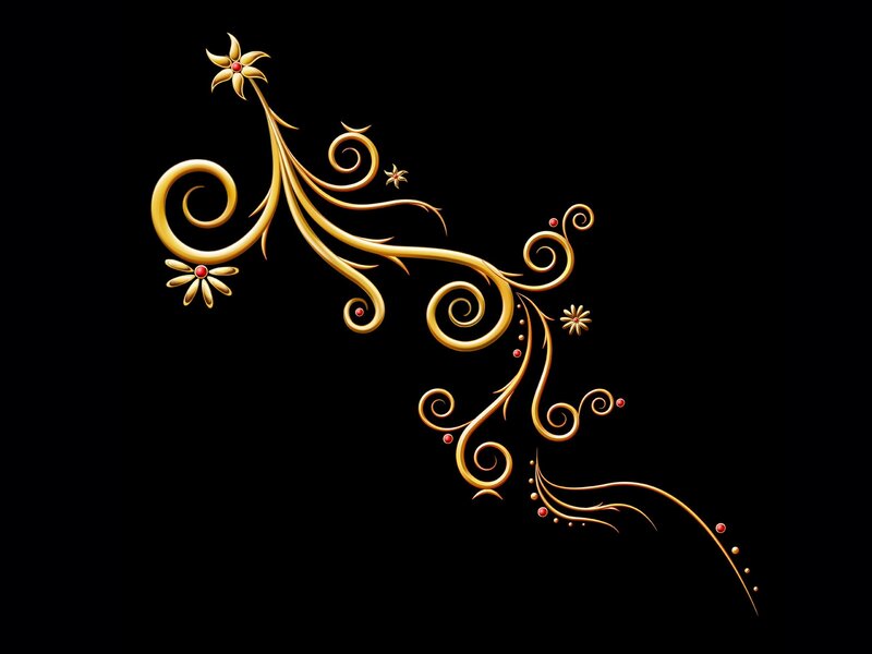 golden floral swirl design