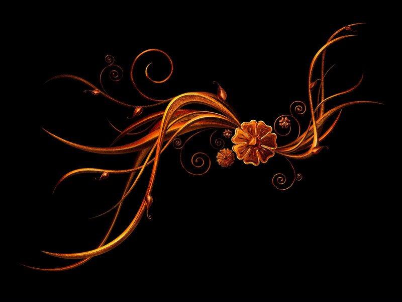 golden floral swirl design
