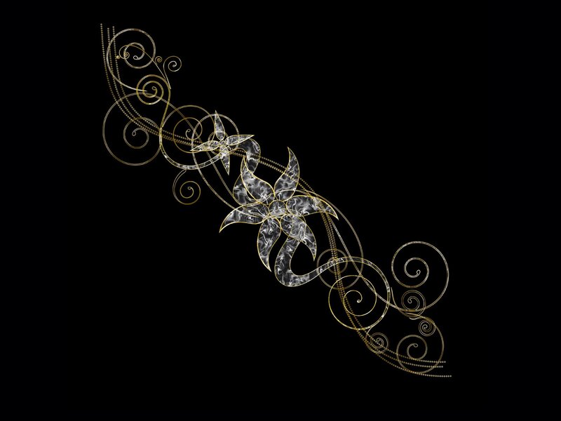 golden floral swirl design