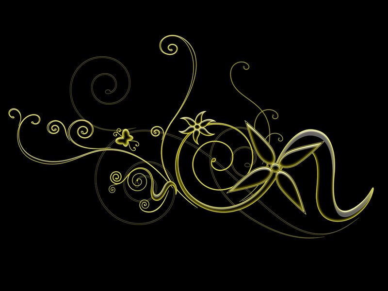 golden floral swirl design