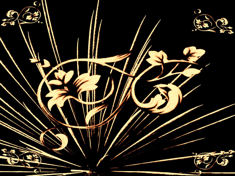 golden floral swirl design