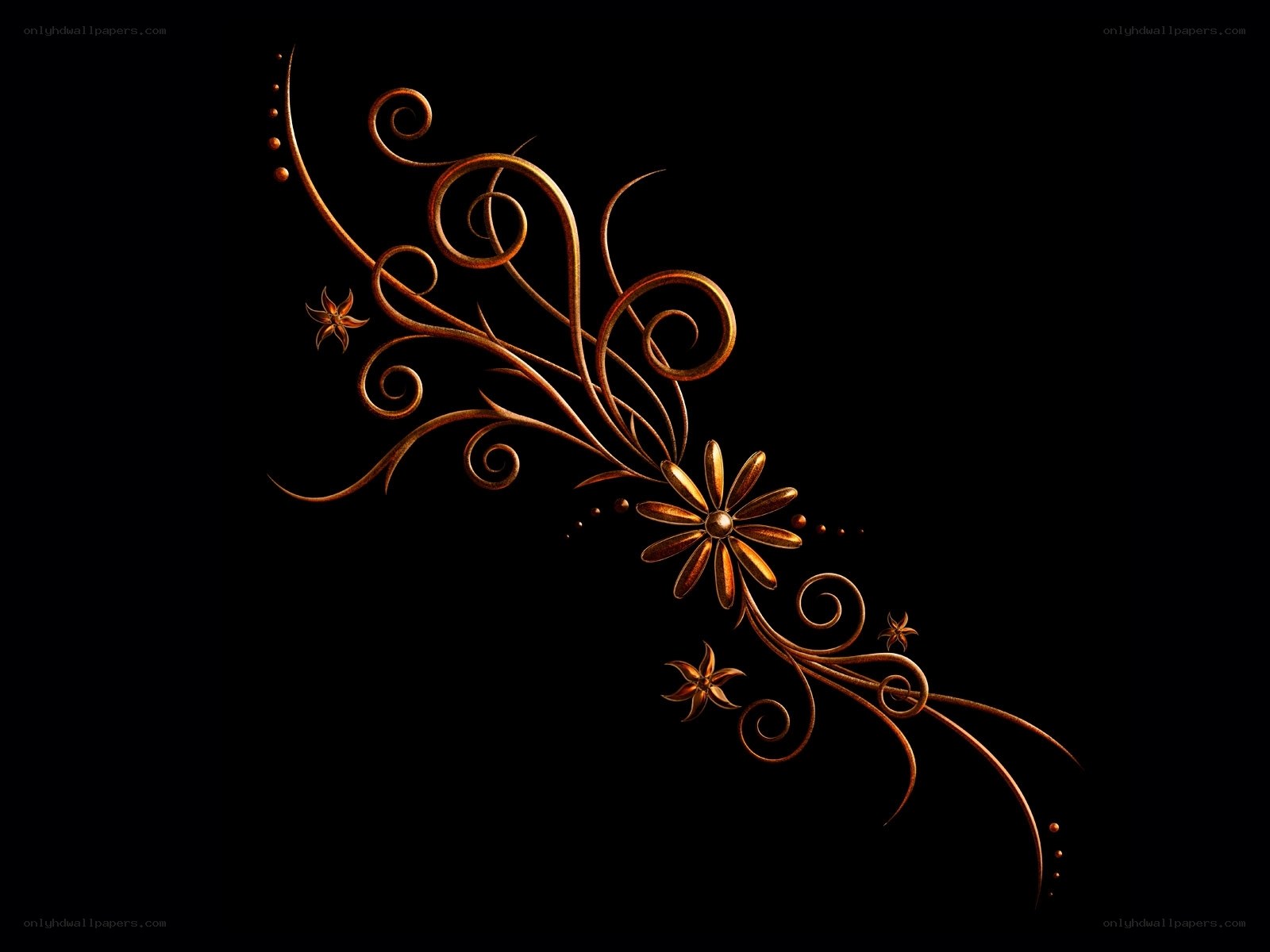 golden floral swirl design