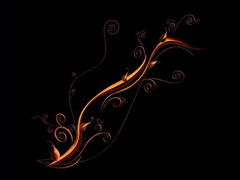 golden floral swirl design