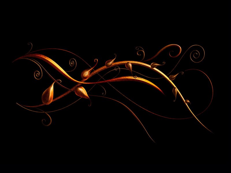 Golden floral swirl design