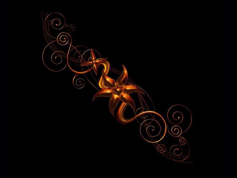 golden floral swirl design