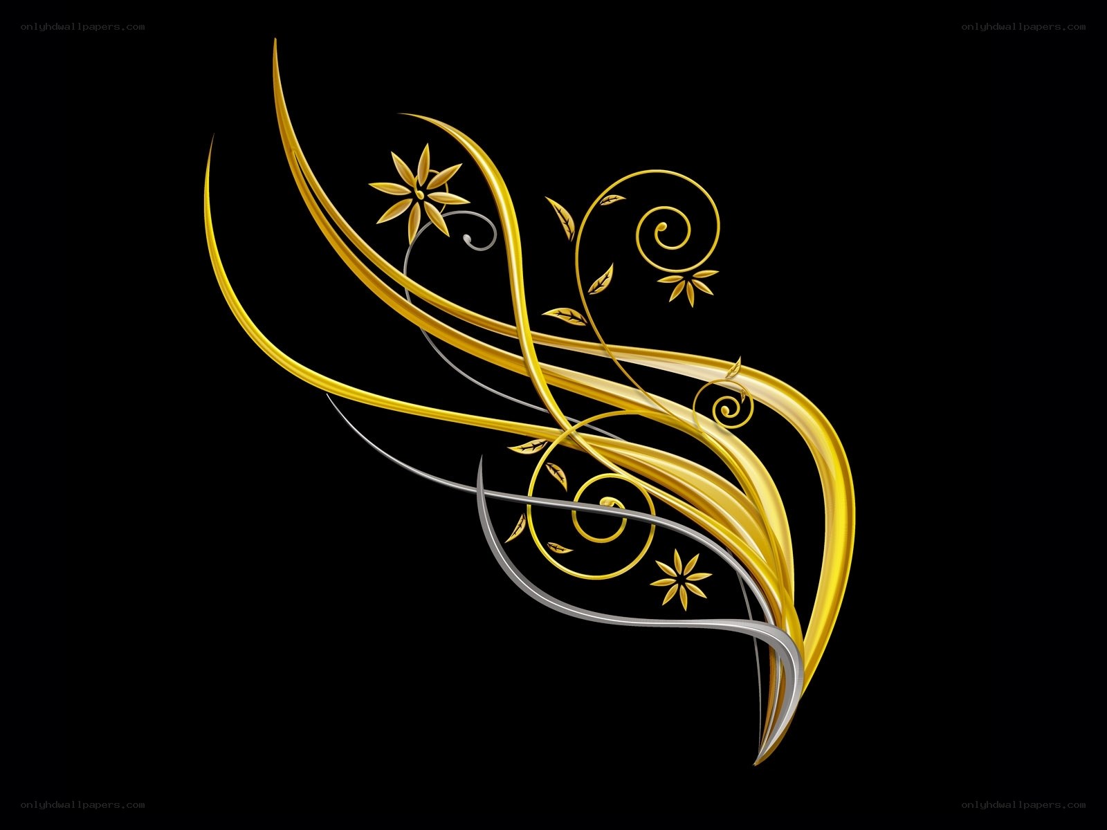 golden floral swirl design