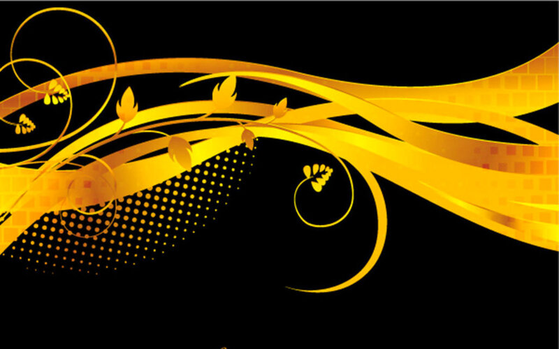 Golden Floral Swirls