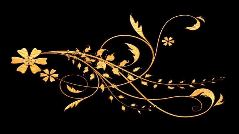 Golden Floral Vine Design — Gold