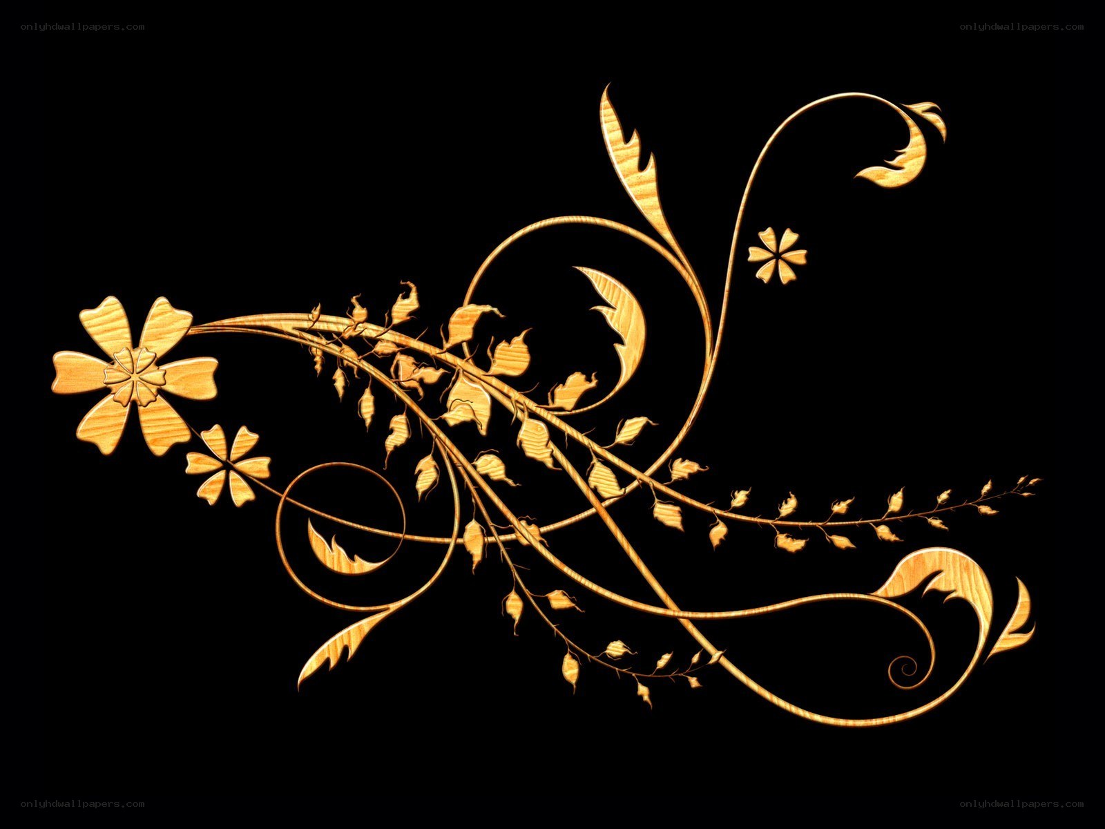 golden floral vine design