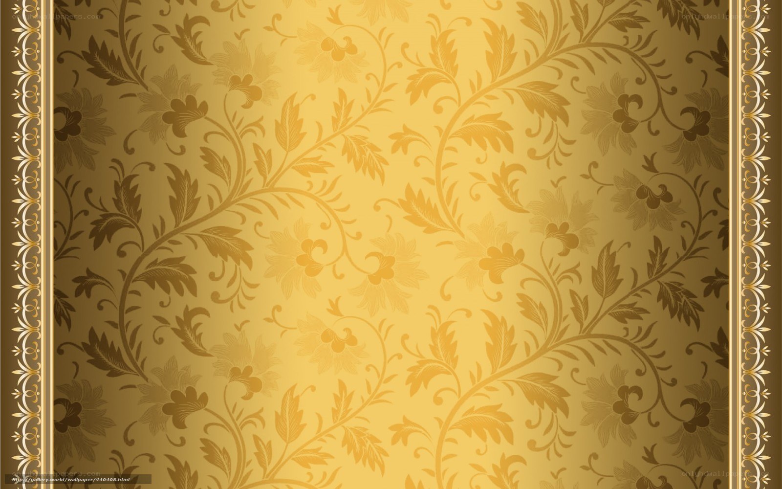 golden floral wallpaper design