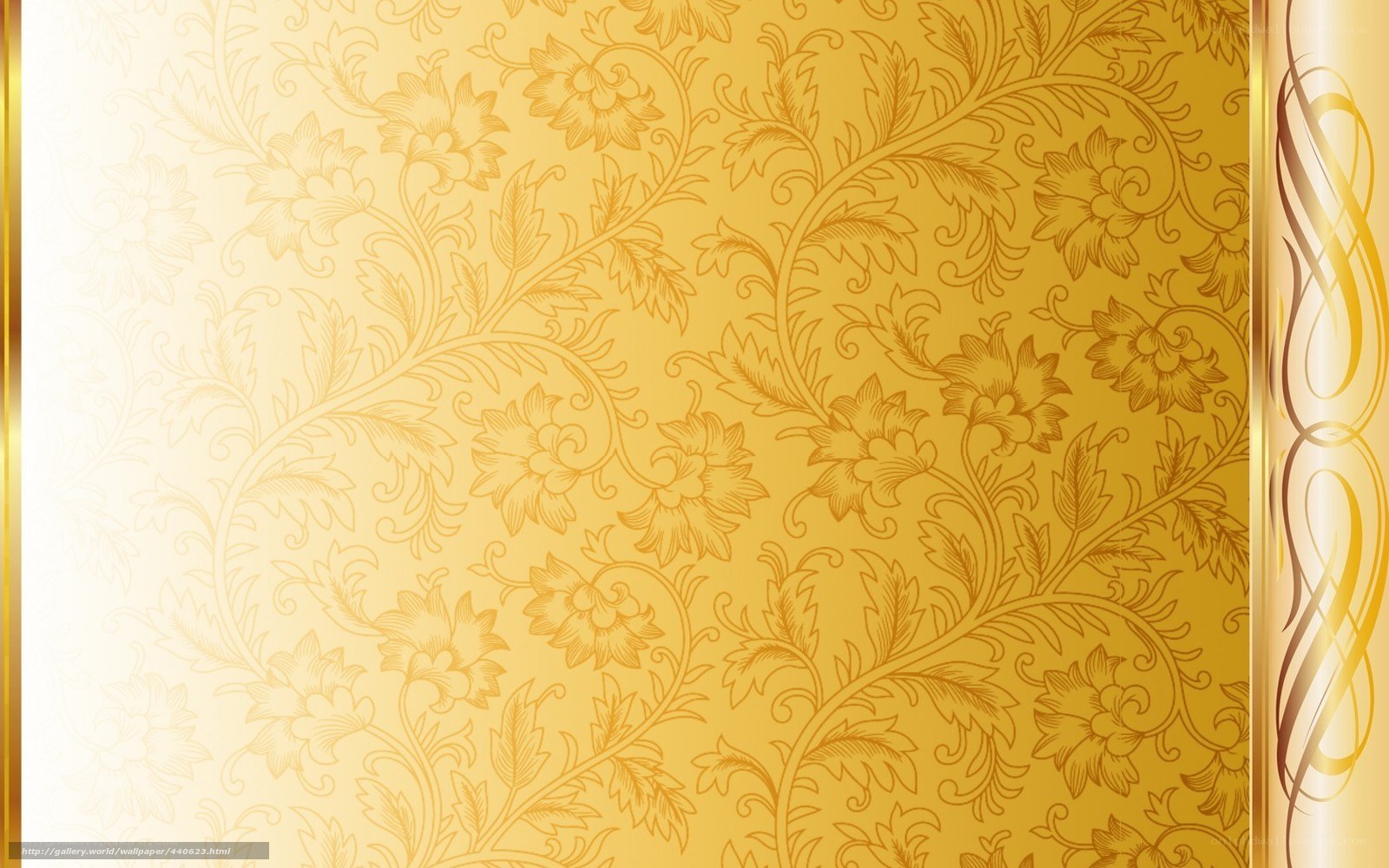 golden floral wallpaper design
