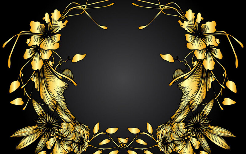 Golden Floral Wreath