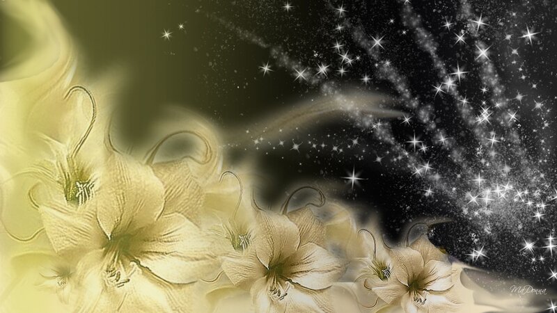 Golden Flowers with Stars
