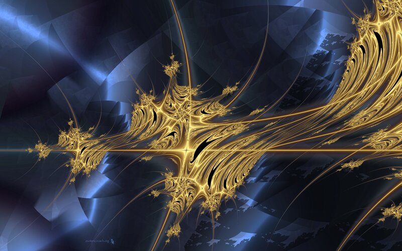 golden fractal abstract art