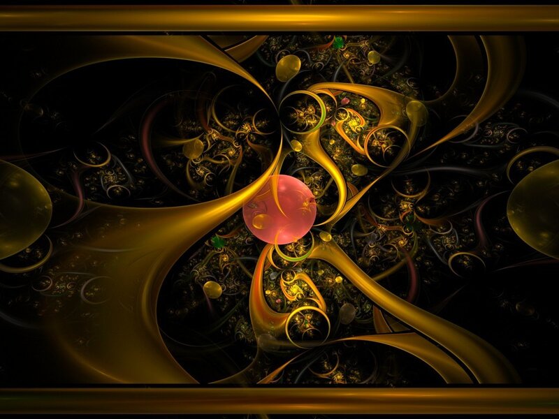 golden fractal abstract art