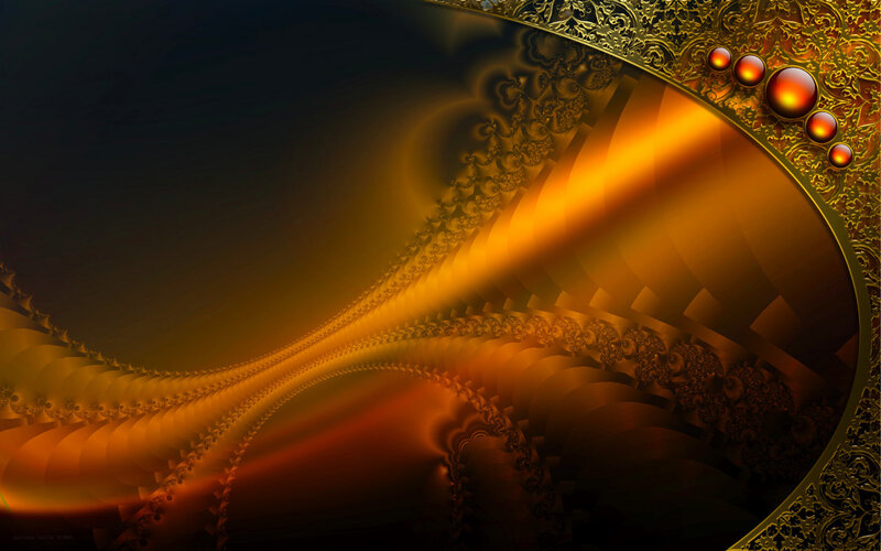 Golden fractal abstract art
