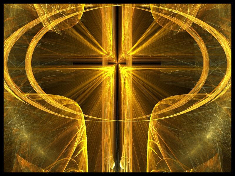 Golden fractal abstract art
