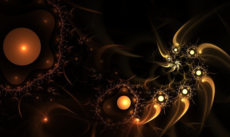 Golden fractal abstract art