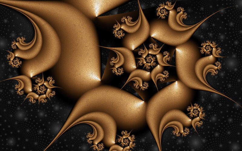 golden fractal abstract art