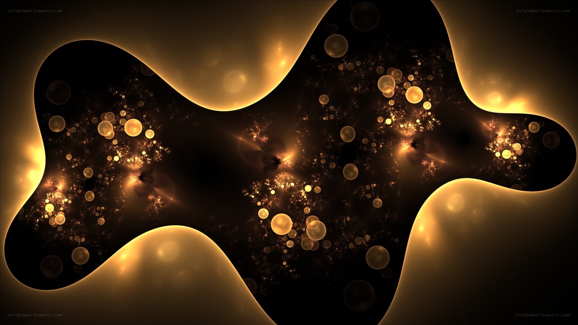 Golden fractal abstract art