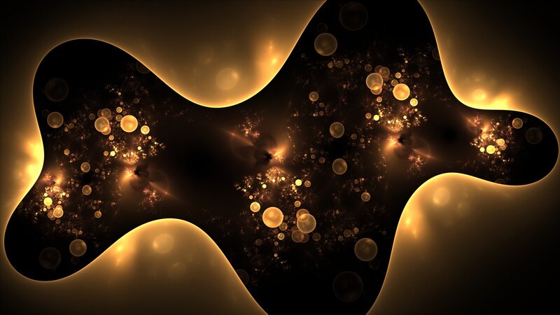 golden fractal abstract background