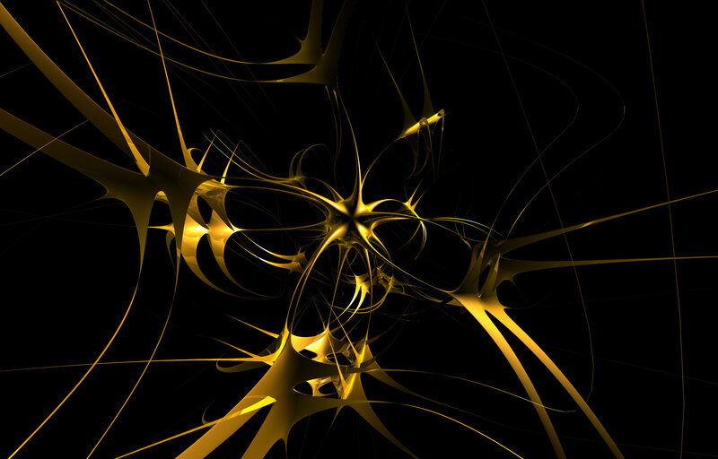 Golden fractal abstract design