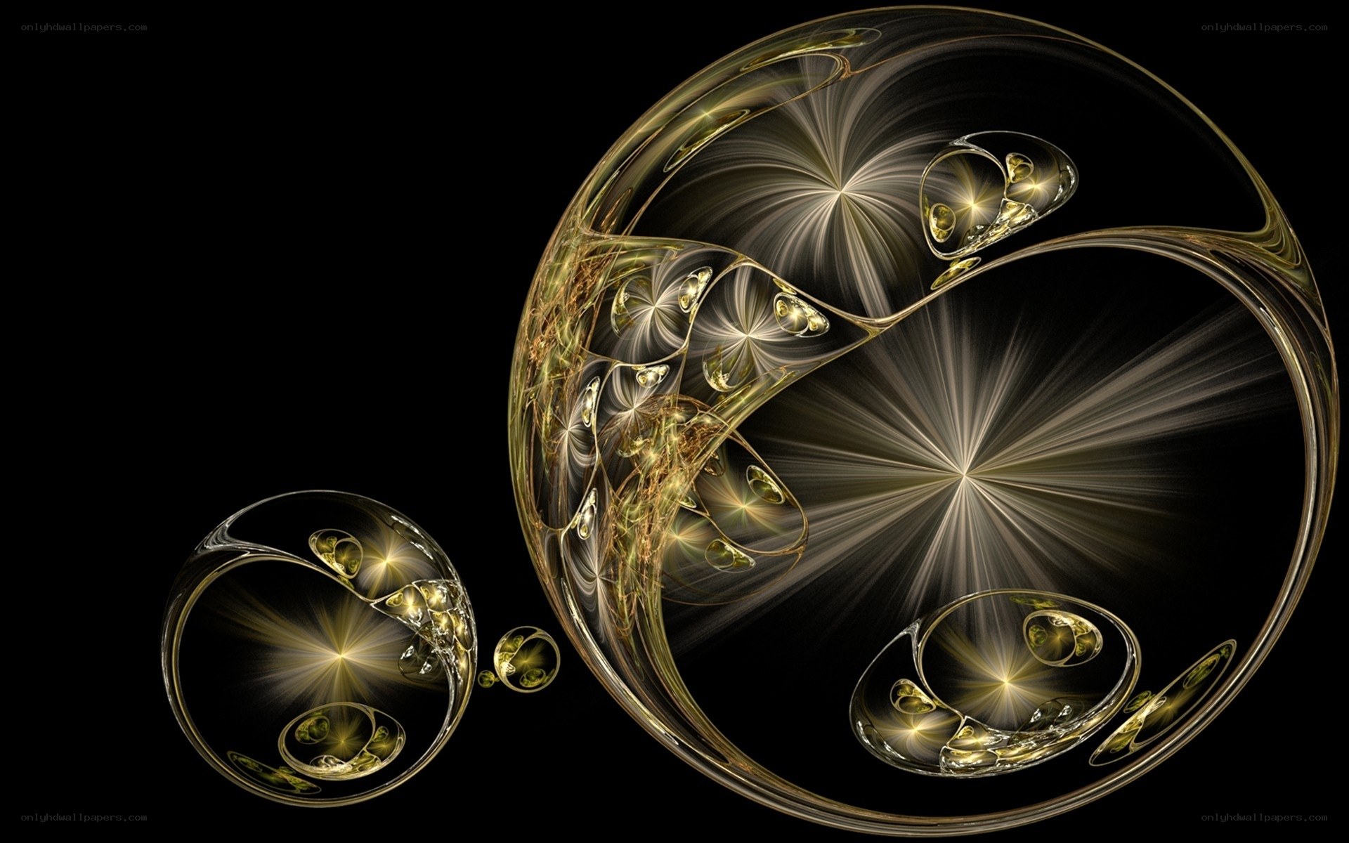 Golden fractal bubbles