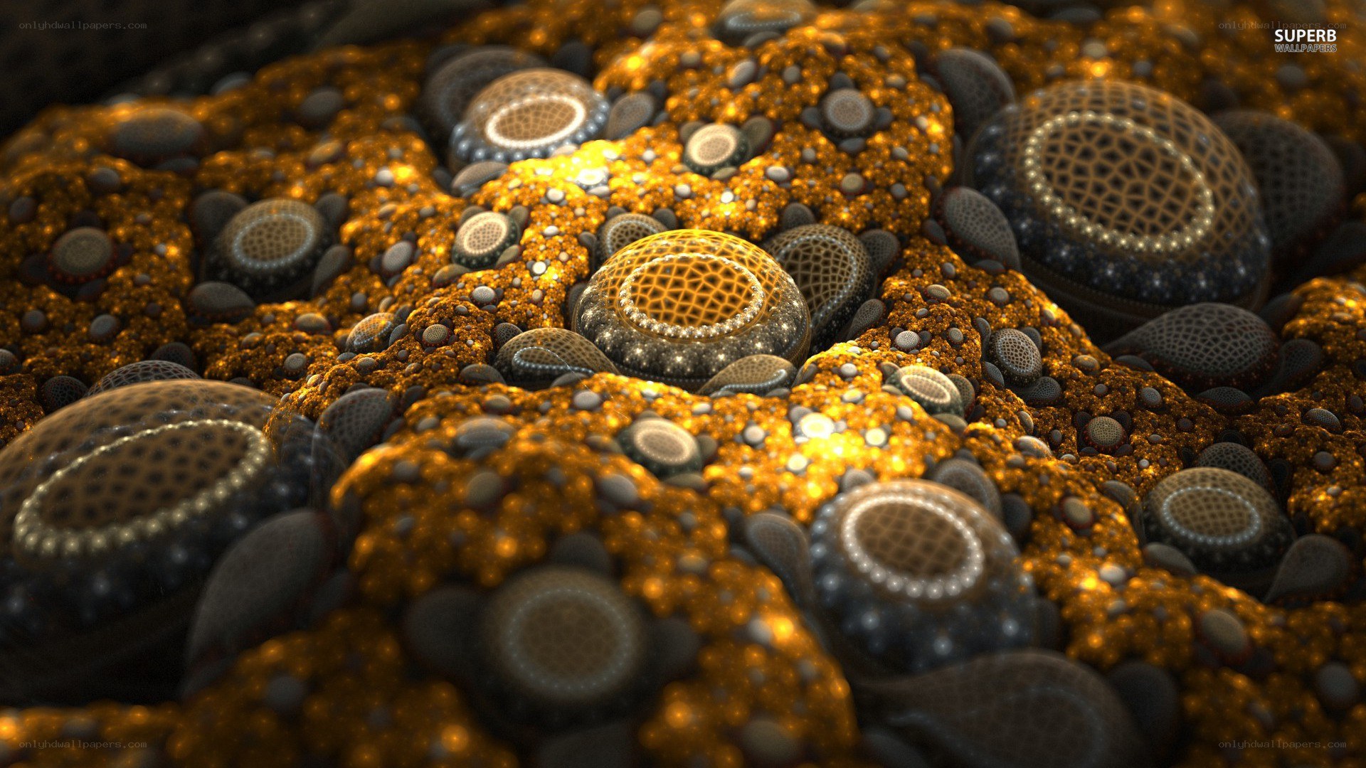 golden fractal cellular landscape