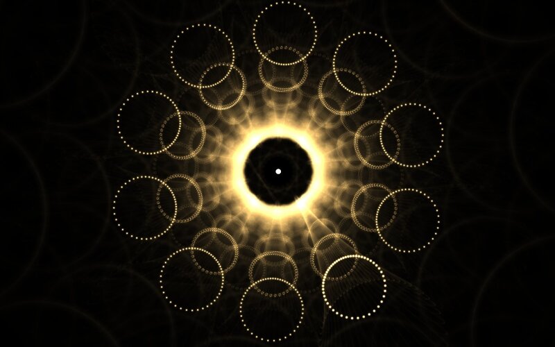 golden fractal circle pattern