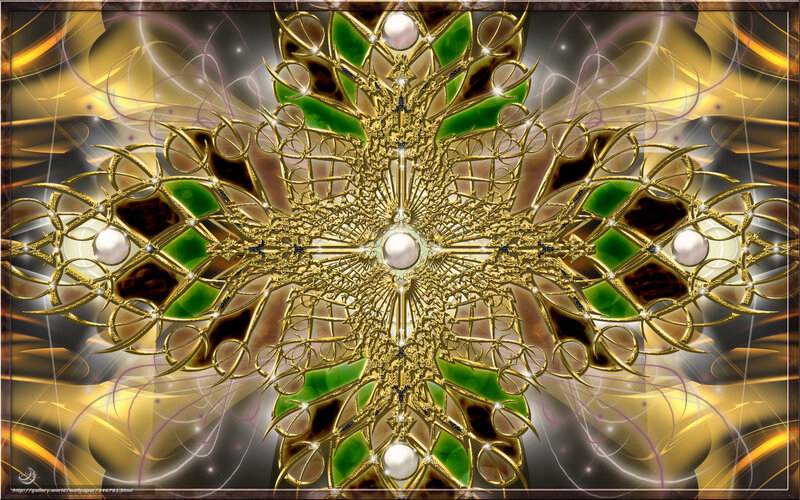 Golden fractal cross design
