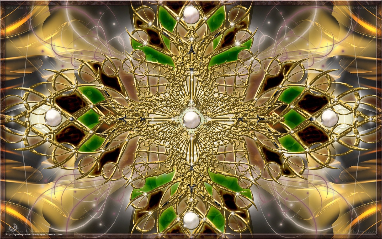 Golden fractal cross design