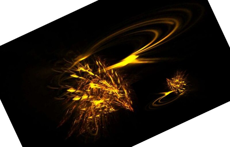 Golden Fractal Explosion — Black